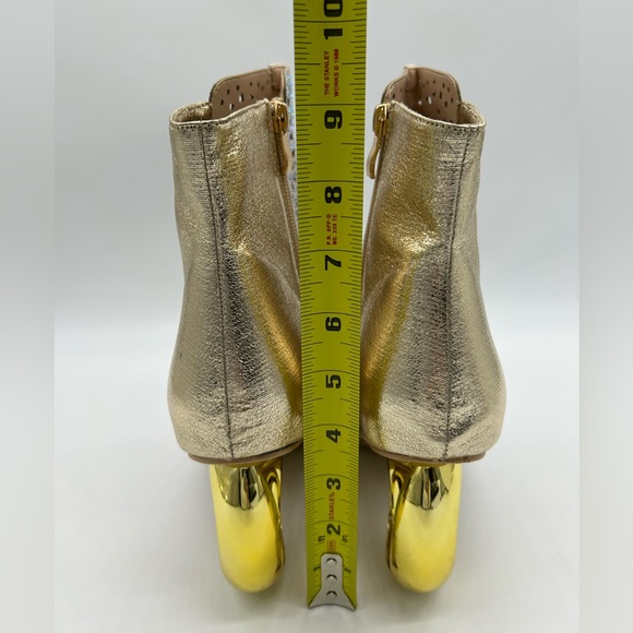 Lady Couture Breeze Gold Rhinestone Cutout Ankle Booties Sculpted Heel Size 12 - Picture 9 of 12